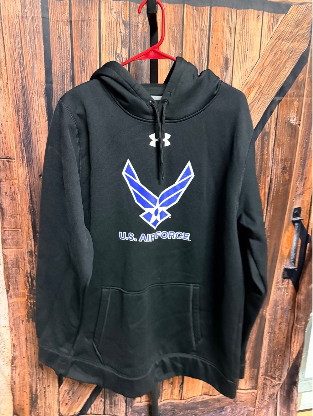 Under Armour U.S. Air Force Black Hoodie Sweatshirt LG Loose Fit